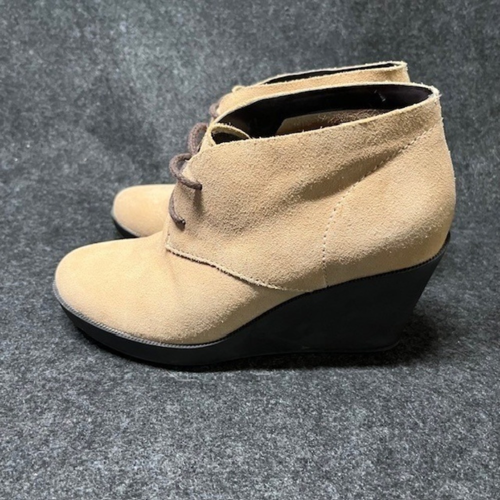 Cole Haan Suede Leather Wedge Ankle Booties Desert Boot Women Size 5B - Picture 4 of 6